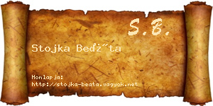 Stojka Beáta névjegykártya